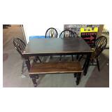 Dining Table w 4 chairs and bench