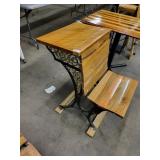Vintage school desk & chair in front
