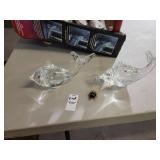 2 art Murano Glass fish