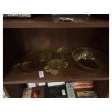 Lot of Amber Depression Glass