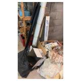 Corner Lot of Drapes, Projector Screen and More