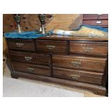 Wooden dresser with mirror ** no contents **