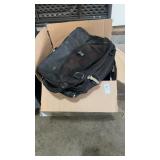 Box of Hangers and a computer bag