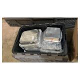 Tote of disposable aluminum foil pans, etc