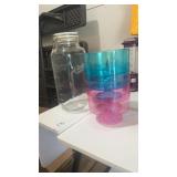 Mason Jar and 4 plastic trifle pedestal bowl