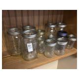 Lot of Mason and Jelly Jars