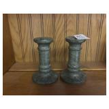 Green Marble Candle Stick Holders