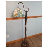 Tiffany style floor lamp with foot switch
