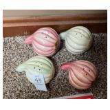 Ceramic onion shaped salt n pepper shakers by