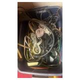 Tote of Audio Cables, Headphones, etc