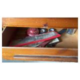 2 drawer lots of Tape and die set, machete