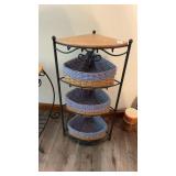 Longaberger Corner Stand with 3 Baskets