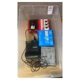Box lot of direct boxes, pedals, etc