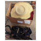 Lot of scarves, belts, hats, and accessories
