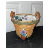 Longaberger Lilac Basket features a floral liner