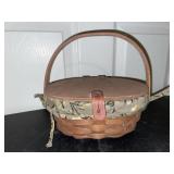 Longaberger basket features a handwoven design