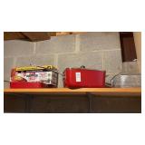Lot of Red Copper Pans and Trays