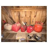 Lot of Gas Cans