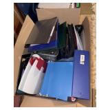 Lot of misc office supplies, binders, organizers,