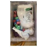 Tote of art supplies
