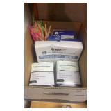 Box of Drain Sponges, Straws, etc