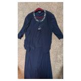 Alex Evenings navy matte jersey jacket dress
