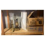 Shelf lot of lamps, and carry out bags