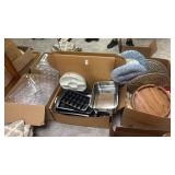 3 boxes of Kitchen Items and Placemats