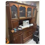 Two piece cherry hutchï¿½ No contents