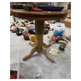 30 inch round bar height oak pedestal table