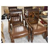 Four dining room armchairs with upholstered seats