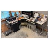 Metal desk frame with plastic top (no