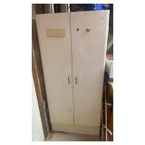 White metal storage cabinet *no contents*