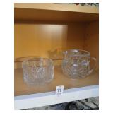 Lead crystal pitcher and bowl