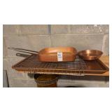 Lot of Red Copper Pans