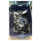 Tote of lamps, controllers, etc
