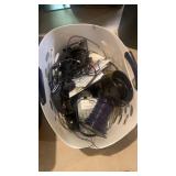 Basket of Headphones, wiring, etc