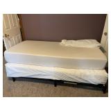 Twin bed with metal frame