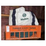 Turner Dairy Farms crate & 2 Mellon tote  bags