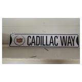 Cadillac Way Metal Sign