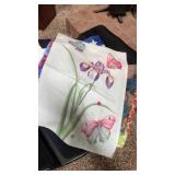 Lot of decorative mini flags, computer holder,