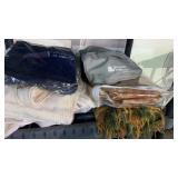 Stadium blankets, mattress cover, curtains,