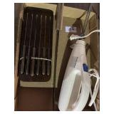 Knife set lot and Hamilton beach electric swivel