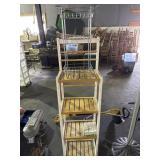 Wooden and Chrome Shelving Stands