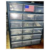 Plastic hanging hardware container with variety
