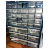 Plastic hanging hardware container with variety