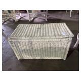 White Wicker Storage Chest