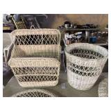 Two White Wicker Baskets