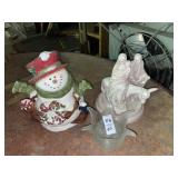 Snowman cookie jar & variety