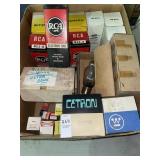 Vintage electron tube bulbs & variety box lot